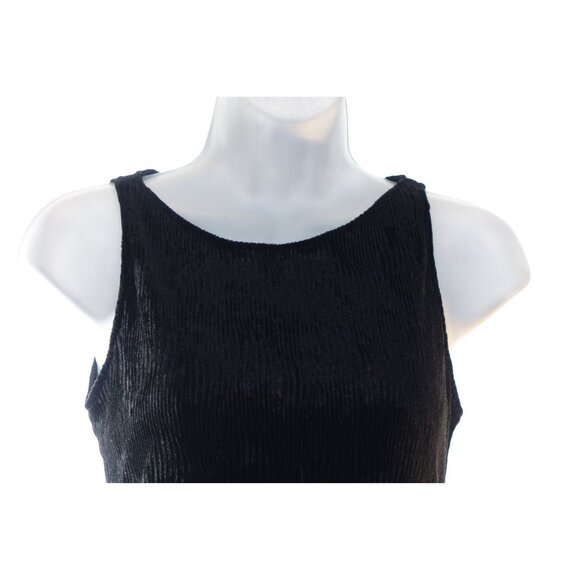 90s Y2k Black Velvet Size 6 Grunge Goth Dark Romance Dress Long Sleeveless Form - Picture 2 of 8